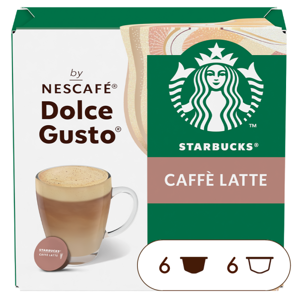 Caja de 12  cápsulas Starbucks Caffè Latte de NESCAFÉ Dolce Gusto